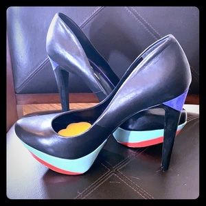 4.5 inch platform multi color heels